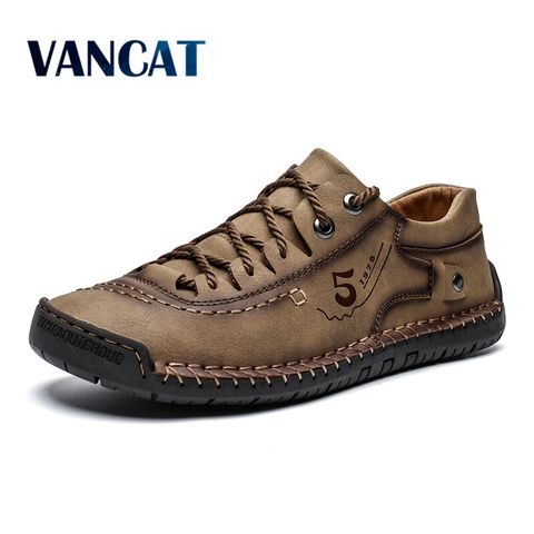 2022 New Spring Men's Shoes Lace-up Man Outdoor Casual Shoes Quality Split Leather Loafers Man Flats Shoes Moccasins Shoes ► Photo 1/6