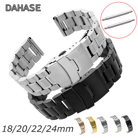 5Rows Watch Band 18mm 20mm 22mm 24mm Replacement Watch Strap Stainless Steel Double Lock Buckle Band Wristband Belt Bracelet ► Photo 1/6