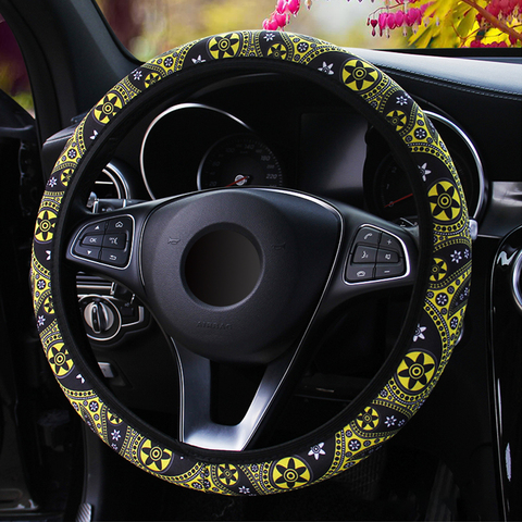 Floral Print Bohemia Style Car-styling Steering Wheel Cover Car Interior Accessories 37-38CM Diameter ► Photo 1/6