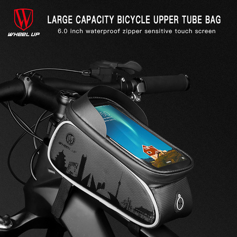 WHeel UP Bicycle Bag Waterproof Front Bike Cycling Bag 6.5 inch Mobile Phone Bicycle Top Tube Handlebar Bag Phone Accessories ► Photo 1/6