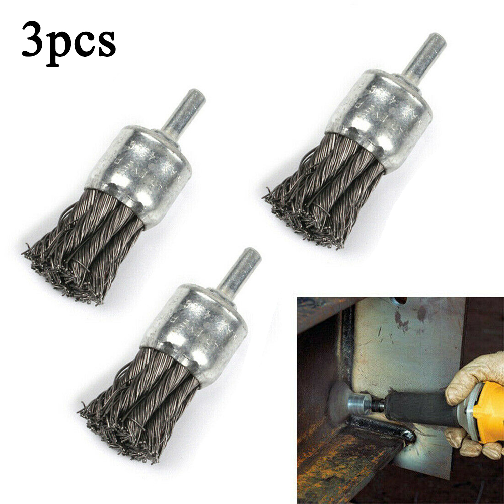 3pcs 25mm Steel Knot Wire Brush Rust Paint Removal Tools For Die Deburring Derusting Angle Grinder Cleaner Accessories ► Photo 1/6