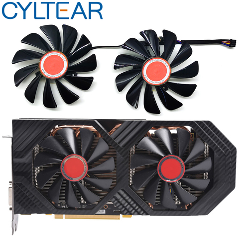 2pcs/set95MM FDC10U12S9-C CF1010U12S CF9010H12S XFX RX580 GPU Cooler Fan For HIS RX 590 580 570 Graphics Card Cooling ► Photo 1/6