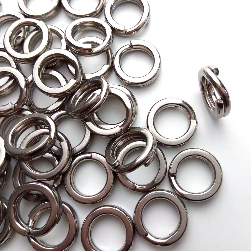 100Pcs Fishing Rings Stainless Steel Split Rings Strengthen Solid Ring 
