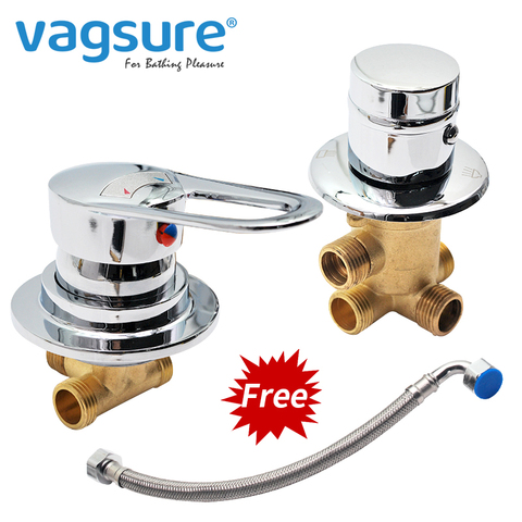 2/3/4/5 Output Diverter Two Piece Shower Room Mixer Faucet Ceramic Valve Cartridge Cold & Hot Water Mixer Tap Brass Chromed ► Photo 1/6
