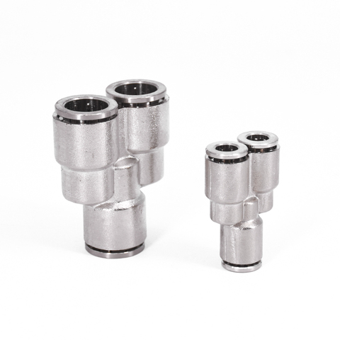 Fit 4 6 8 10 12 14 16mm OD PU Tube Y 3 Way Spliter Pneumatic 304 Stainless Push In Quick Connector Release Air Fitting Homebrew ► Photo 1/6