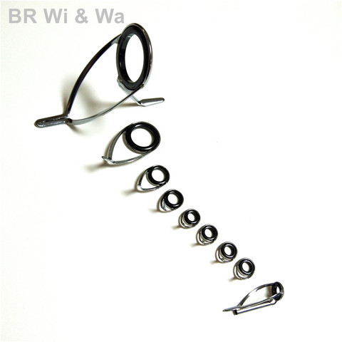 BR Wi&Wa   KW + KT guide set  for Fishing rod  DIY fishing Rod building 9pcs/ set ► Photo 1/6