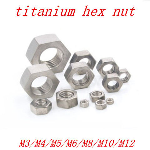 5-10pcs/lot m2 m2.5 M3 M4 M5 M6 M8 M10 M12 titanium hex nut ► Photo 1/1