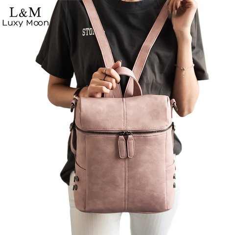 Women Backpack Shoulder School Bag Rucksack PU Leather Handbag