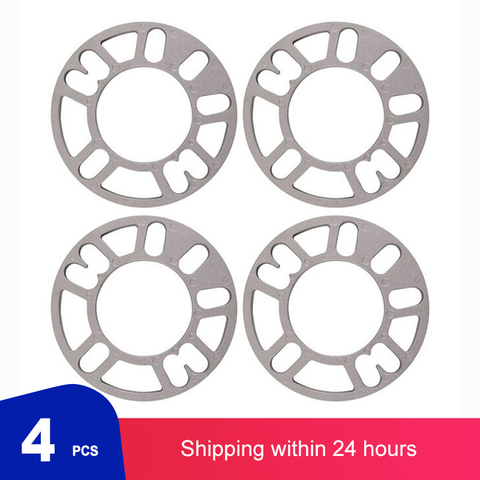 4Pcs/Set 3/5/8/10mm Car Wheel Spacers Shims Plate Alloy Aluminum 4 5 Stud For 4x100 4x114.3 5x100 5x108 5x114.3 5x120 car rims ► Photo 1/6