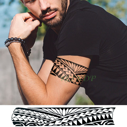 Waterproof Temporary Tattoo Sticker Tribal totem band Fake Tatto Personality Flash Tatoo Waist Arm Foot Tato for Girl Women Men ► Photo 1/6