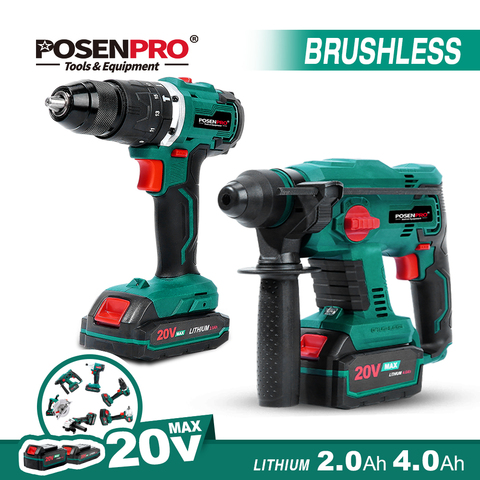 Brushless Rotary Hammer Electric Drill 20V Cordless Hammer 1.7J SDS PLUS Drilling Steel Concrete Wood ► Photo 1/6
