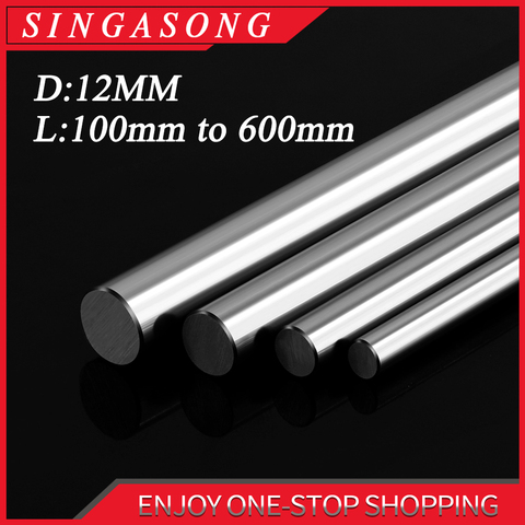 12mm linear shaft 200 300 350 400 450 500 600 mm Chromed Harden Rod Linear Motion Shaft cnc parts 3d printer parts ► Photo 1/5