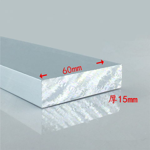 6063-T5 Aluminium plate 15mmx60mm length 100mm 110mm 120mm 130mm aluminum alloy oxidation thickness 15mm width 60mm ► Photo 1/2