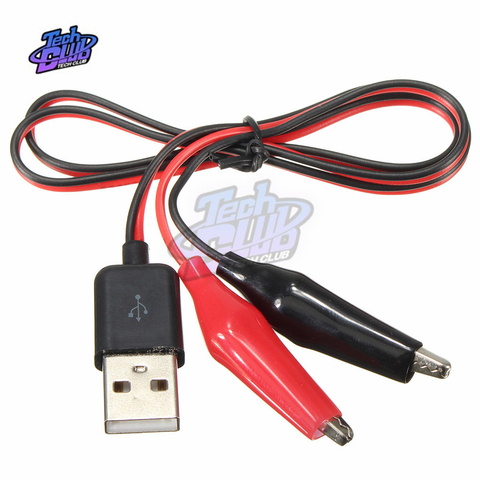58CM  Metal Alligator Test Clips Clamp to USB Male Adapter Cable Connector Power Supply Adapter Wire ► Photo 1/6