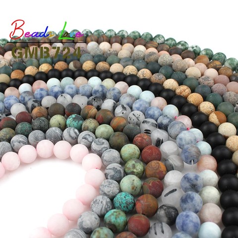 Wholesale Dull Polish Matte Agates Jada Round Loose Beads For Jewelry Making Natural Stone DIY Bracelet Necklace 4/6/8/10MM 15'' ► Photo 1/6