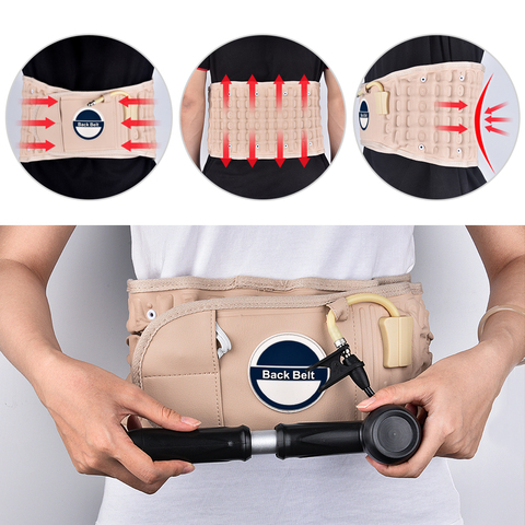 Air Decompression Inflate Back Belt Waist Air Lumbar Spin Traction Health Care Pain Relief Posture Physio Back Brace Support ► Photo 1/6