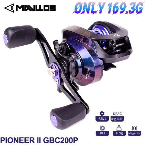 Mavllos Pioneer II GBC200 P Baitcasting Fishing Reel Left Right Hand 169g Ultralight Metal Spool BFS Fishing Baitcasting Reel ► Photo 1/6