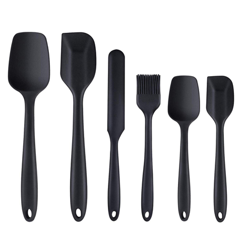 LMETJMA 6 Piece Silicone Spatula Set Non-Stick Heat-Resistant Spatulas Turner for Cooking Baking Mixing Baking Tools KC0320 ► Photo 1/6