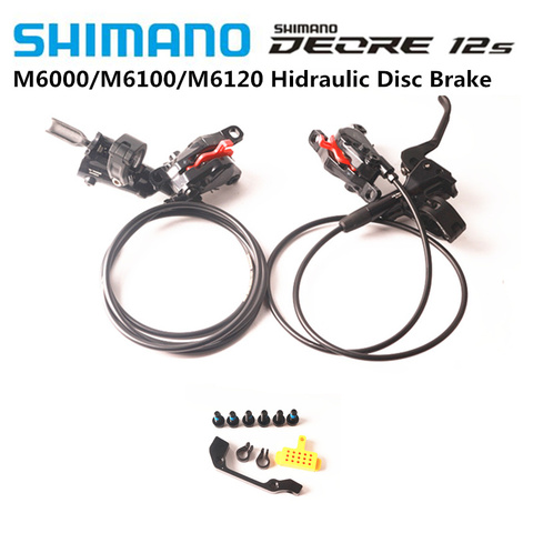 SHIMANO DEORE M6000 M6100 2 Pistons M4120 M6120 MT420 4 Pistons Hydraulic MTB Bicycle Disc Brake Front Rear Bike Brake With Pads ► Photo 1/6