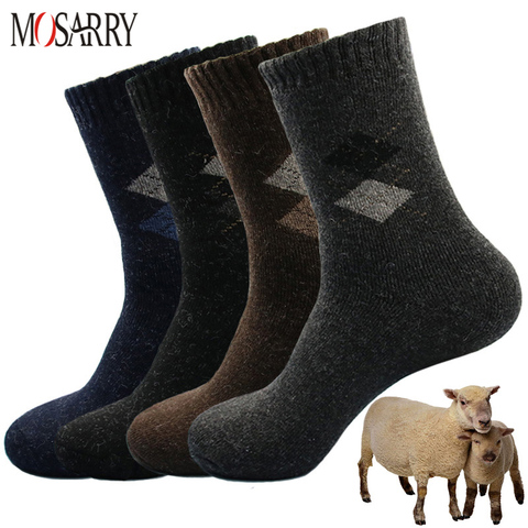 Winter Russia Men Socks Wool Keep Warm Thicken Contain Wool Rabbit Fur Soft Essential Comfortable High Quality Male Socks ► Photo 1/6