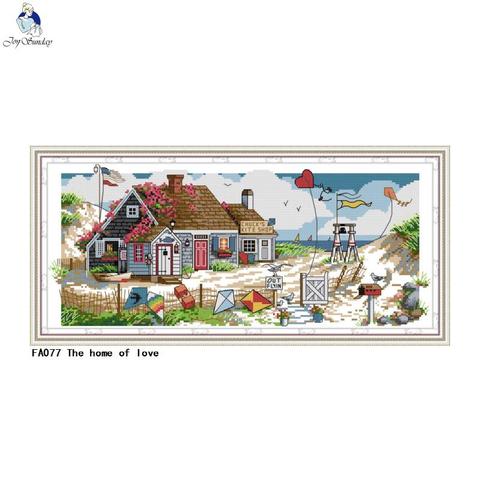 Joy Sunday Embroidery The home of love Patterns Printed on Canvas 14CT 11CT Cross Stitch kits Needlework Sets ► Photo 1/6