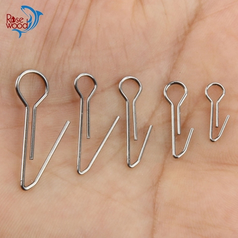 RoseWood 100pcs/lot Fishing Connector Swivel Accessories Metal Hooked Pin Head Lead Connector Fishing Tackle Multi Sizes ► Photo 1/6