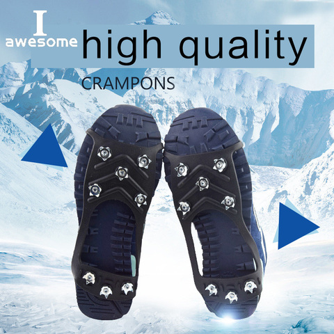 8 Teeth Ice Gripper For Shoes Snow Crampons Anti-slip Ice Gripper Hiking Cleats Spikes Traction Ice Floes 8 Stud Shoes Grip ► Photo 1/5