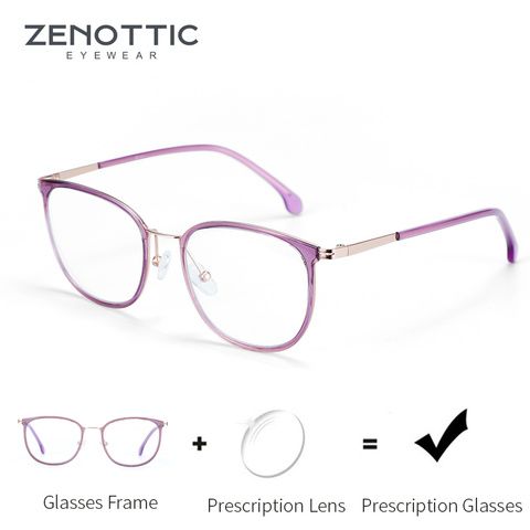 ZENOTTIC Prescription Eyeglasses Women Square Optical Hyperopia Myopia Degree Spectacles Transparent Prescription Eyeglasses ► Photo 1/6