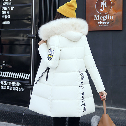 Parka Women 2022 Winter Coats Long Cotton Casual Fur Hooded Jackets Women Thick Warm Winter Parkas Female Overcoat Coat ► Photo 1/5