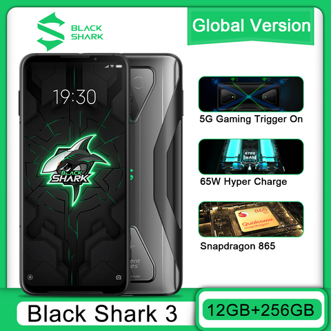 Global Version Black Shark 3 12G 256G Gaming 5G Mobile phones Octa Core 4720mAh 6.67