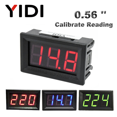 0.56'' LCD Digital Voltmeter 30-500VAC Calibrate Reading 0-100VDC 5-30V Red Green Blue LED Display Voltage Meter Detector Tester ► Photo 1/6