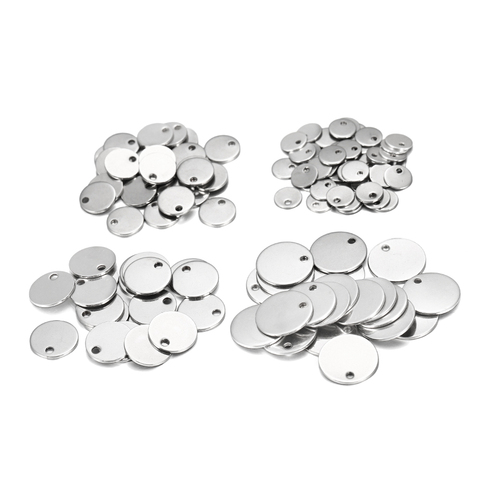 10-50pcs 6-30mm Stainless Steel Charms Round Dog Tag Pendant Stamping Blanks Pendants For Necklaces DIY Jewelry Making ► Photo 1/6