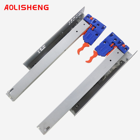 AOLISHENG Concealed Drawer Runner Three-Section Soft Closing Bottom Mount Kitchen Cabinet  Slides ► Photo 1/6