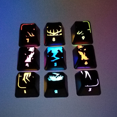 4 keys/set Personality Customized Mechanical keyboard keycaps translucent key caps for Dota 2 Hero Skill Keys OEM Height ► Photo 1/3