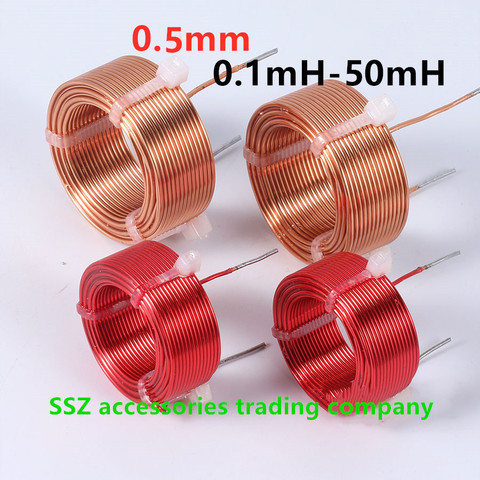 0.5mm yellow oxygen-free copper air-core inductor coil 0.1mH-5.0mH ► Photo 1/1