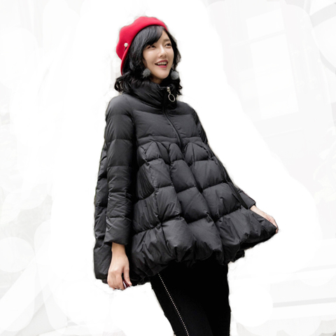 Womens winter duck down jacket  Cloak  Thickening and fattening female coat Casual style 4XL 5XL 6XL 7XL black red navy ► Photo 1/6