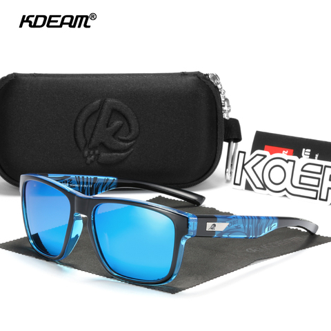 KDEAM Hot Square Polarized Sunglasses For Men Crystal Graffiti Sun Glasses Polaroid Female Sunglass With Hard Box KD109 ► Photo 1/6