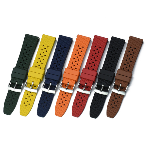 Honeycomb Tropical Fluorine Rubber Straps 18mm 20mm 22mm Sport Diving Waterproof Bracelet Watch Band Replacement For Seiko Watch ► Photo 1/6