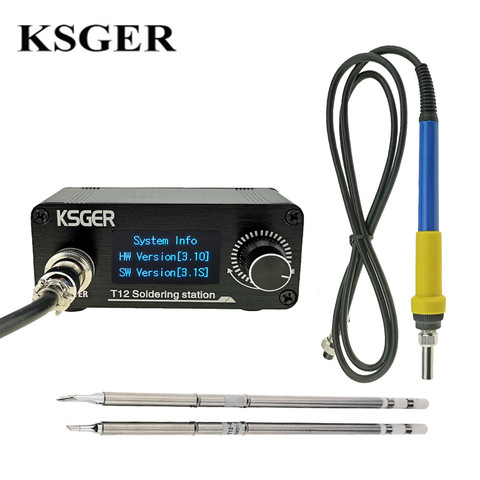 KSGER STM32 V3.1S OLED T12 Soldering Iron Station DIY Plastic 907 9501 Handle Electric Tools Fast Heating T12 Iron Tips 8s Tins ► Photo 1/6