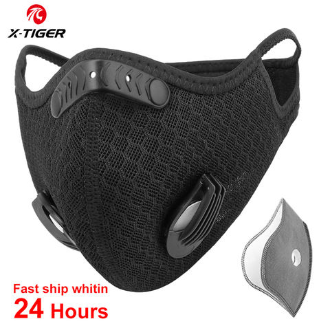 X-TIGER Cycling Face Mask Bicycle Mask Breathable Cycling Mask Anti-Pollution With Activated Carbon Filters ► Photo 1/6