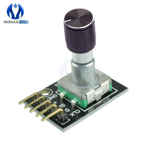 5PCS KY-040 360 Degrees Rotary Encoder Module Brick Sensor Switch Development Board For Arduino With Pins Half Shaft Hole Caps ► Photo 1/6