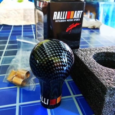 Ralliart Carbon Look Manual Transmission Gear Shift Knob For Mitsubishi ► Photo 1/4