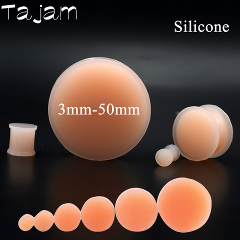 1 Pair Silicone Flexible Thick Ear Flared Plugs Solid Flesh Tunnel Big Size Ear Gauge Expandar Ear Piercing Jewelry  3mm-38mm ► Photo 1/6