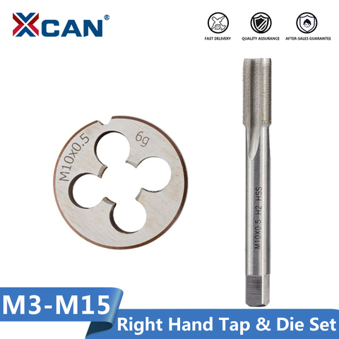 XCAN 2pcs M3-M15 Right Hand Thread Tap and Die Set Metric Plug Tap Die HSS Machine Threading Tool Screw Thread Tap Drill Die Set ► Photo 1/5