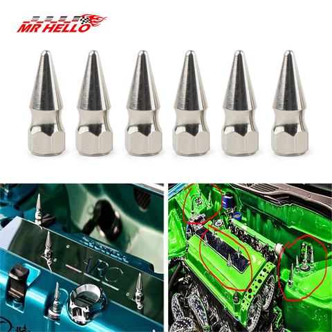 JDM Style M6X1.0 Chrome Spikes Bolt Spiked Valve Cover Engine Bay Dress Up Washer Kit For Honda Civic Integra RSX Engine H23A1 ► Photo 1/6