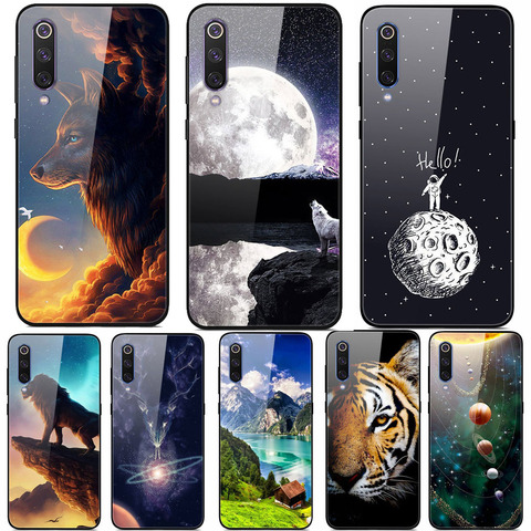 For Xiaomi Mi 9 Lite Tempered Glass Case Hard Back Cover Phone Case For Xiaomi mi CC9 CC9E mi9 Lite Pro Mi A3 TPU Bumper Cases ► Photo 1/6