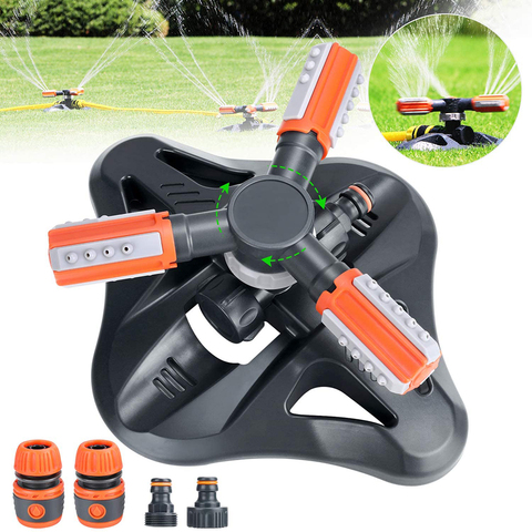 360 Degree Rotating Garden Sprinkler 3 Arms Nozzles Automatic Plastic Triangle Sprinkler Rotary Irrigation Tool ► Photo 1/6