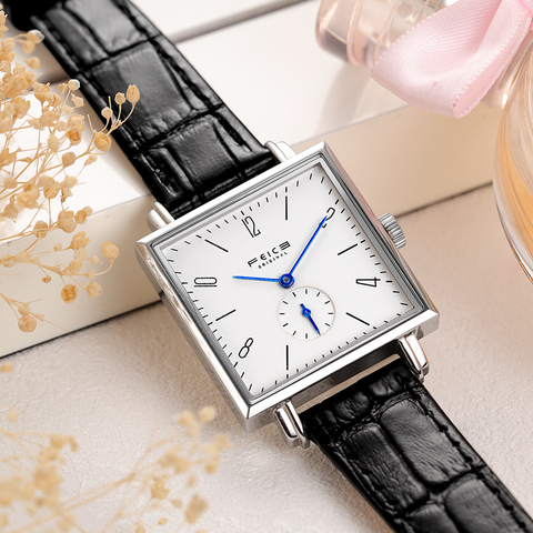 FEICE Women's Classic Bauhaus Wristwatch  Sapphire Crystal Minimalist Clock Casual Square Analog Quartz Watch -FG301 ► Photo 1/6