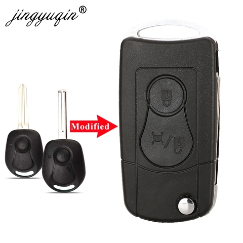 jingyuqin For Ssangyong Remote Modify Folding Flip Key Fob Shell Case 2 Button For Actyon SUV Kyron Rexton Car Styling ► Photo 1/6