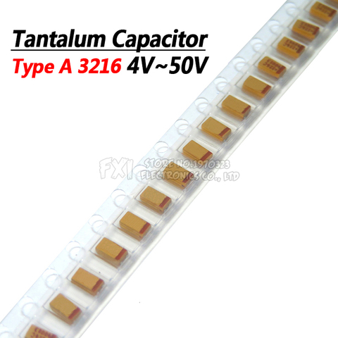 10pcs Type A 100UF 0.22UF 1UF 4.7UF 10UF 22UF 33UF 47UF Tantalum Capacitor 6.3V 10V 16V 25V 35V 226 336 224 475 106 107 476 105 ► Photo 1/1